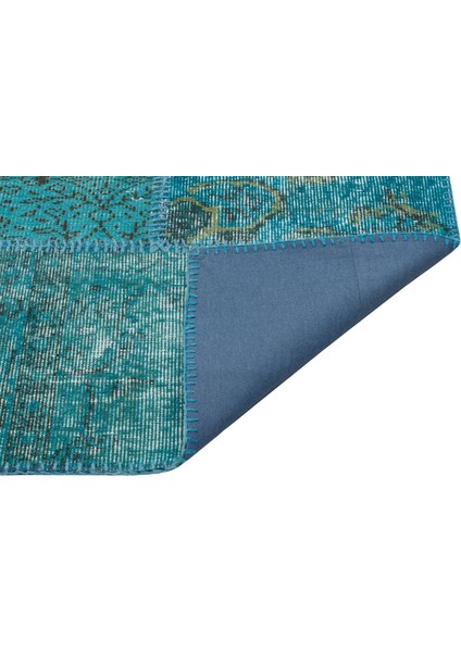 Atina Turkuaz Eskitme Yün Modern Desenli Yün Hav Toz Vermez Leke Tutmayan Salon Yolluk Mutfak El Dokuma Halı fiyatları