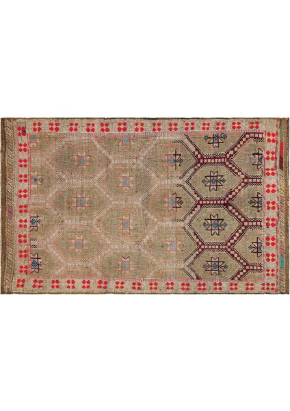 Kırmızı Geometrik Yün Modern Desenli Yün Hav Toz Vermez Leke Tutmayan Salon Yolluk Mutfak El Dokuma Halı