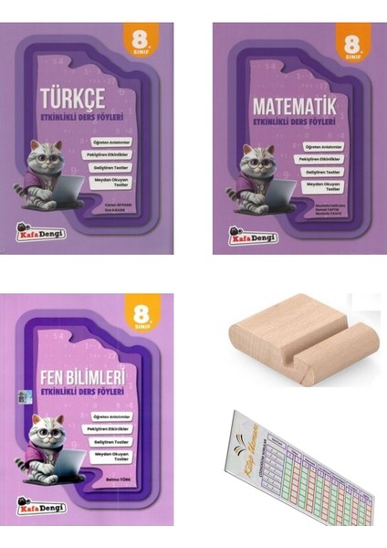Kafadengi 8. Sınıf Türkçe Matematik Fen Etkinlikli Ders Föyleri Lgs 2026 +Telefon Tutucu+Çözümayracı