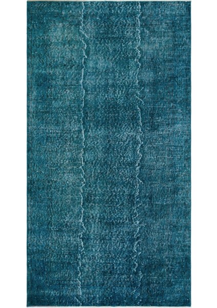 Teselya Mavi Patchwork Yün Modern Desenli Yün Hav Toz Vermez Leke Tutmayan Salon Yolluk Mutfak El Dokuma Halı
