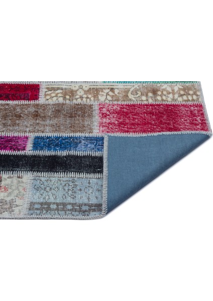 Mavi Patchwork Yün Modern Desenli Yün Hav Toz Vermez Leke Tutmayan Salon Yolluk Mutfak El Dokuma Halı fiyatları