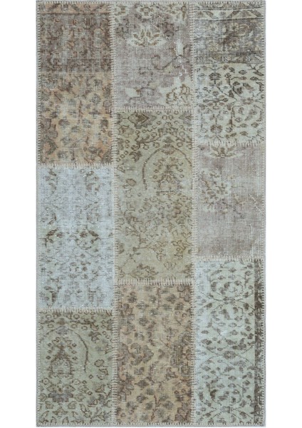 Atina Turkuaz Eskitme Yün Modern Desenli Yün Hav Toz Vermez Leke Tutmayan Salon Yolluk Mutfak El Dokuma Halı