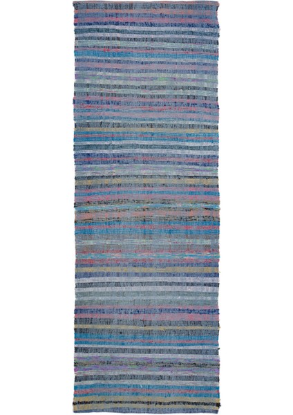 Teselya Bej Çizgili Yün Modern Desenli Yün Hav Toz Vermez Leke Tutmayan Salon Yolluk Mutfak El Dokuma Halı