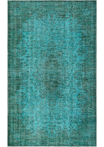 Atina Mavi Eskitme Yün Modern Desenli Yün Hav Toz Vermez Leke Tutmayan Salon Yolluk Mutfak El Dokuma Halı