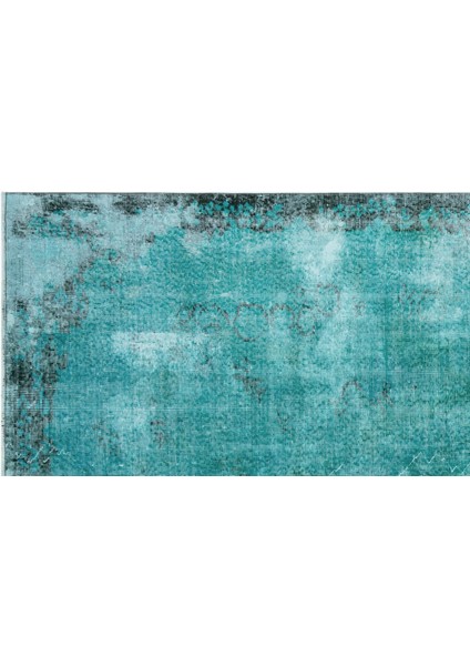 Atina Turkuaz Eskitme Yün Modern Desenli Yün Hav Toz Vermez Leke Tutmayan Salon Yolluk Mutfak El Dokuma Halı modelleri