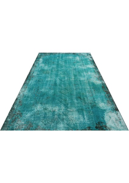 Atina Turkuaz Eskitme Yün Modern Desenli Yün Hav Toz Vermez Leke Tutmayan Salon Yolluk Mutfak El Dokuma Halı indirimleri