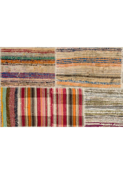 Iskece Bej Patchwork Yün Modern Desenli Yün Hav Toz Vermez Leke Tutmayan Salon Yolluk Mutfak El Dokuma Halı fırsatları