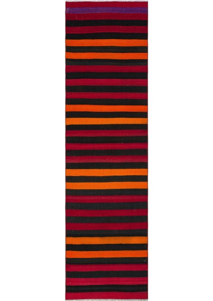 Atina Kırmızı Eskitme Yün Modern Desenli Yün Hav Toz Vermez Leke Tutmayan Salon Yolluk Mutfak El Dokuma Halı