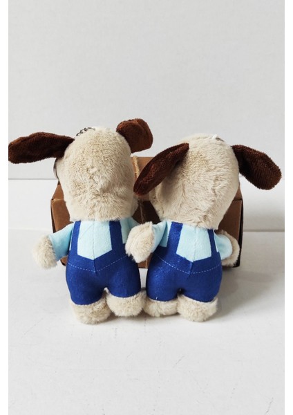 2 Adet Peluş Mavi Tulumlu Köpek Anahtarlık -13 cm - Oyuncak - Çanta Süsü - Doğum Günü Hediyesi modelleri