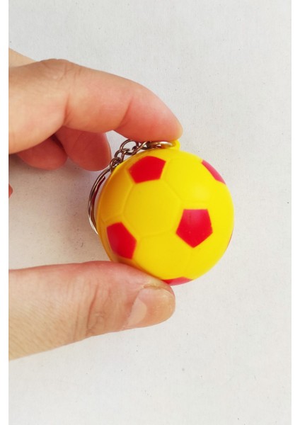 Sarı Kırmızı Yumuşak Futbol Topu Anahtarlık -5cm - Oyuncak -Sevgililer Günü, Doğum Günü modelleri