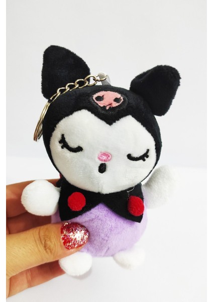 Peluş Kromii Anahtarlık -11 cm -Siyah-Lila - Oyuncak - Çanta Süsü - Doğum Günü Hediyesi-Yeniyıl Hed