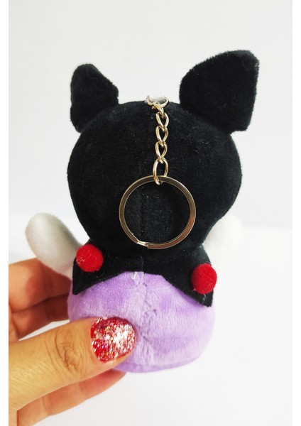 Peluş Kromii Anahtarlık -11 cm -Siyah-Lila - Oyuncak - Çanta Süsü - Doğum Günü Hediyesi-Yeniyıl Hed fırsatları