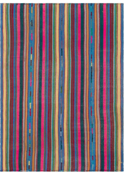 Girit Bej Çizgili Yün Modern Desenli Yün Hav Toz Vermez Leke Tutmayan Salon Yolluk Mutfak El Dokuma Halı