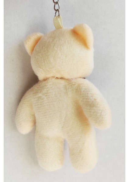 Peluş Krem Fiyonklu Ayıcık Anahtarlık -11CM - Oyuncak - Çanta Süsü - Doğum Günü fırsatları
