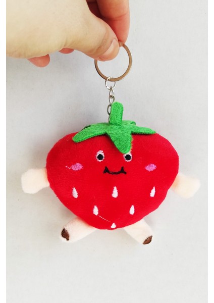 Peluş Kırmızı Kalp Çilek Anahtarlık -7cm - Oyuncak - Çanta Süsü - Doğum Günü-Sevgililer Günü fiyatları