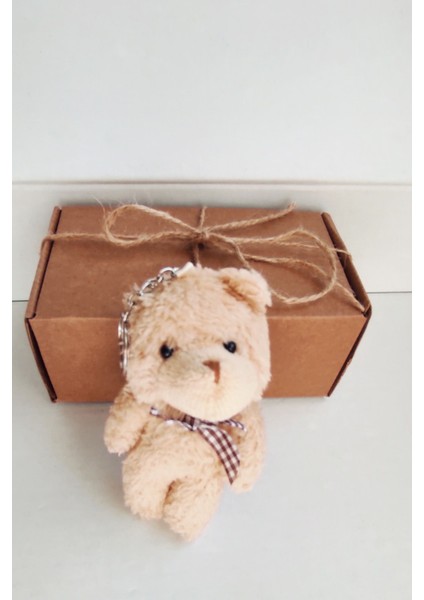 Peluş ( Açıkkahve) Ayıcık Anahtarlık -12CM - Oyuncak - Çanta Süsü - Doğum Günü-Sevgililer Günü Hediy