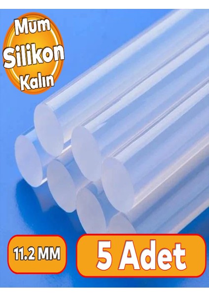 5 Adet Kalın Mum Silikon Sıcak Silikon 11.3m 30 cm