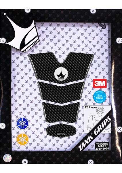 Yamaha Mt-25 2020-2024 ile Uyumlu Kaydırmaz 6d Karbon 12 Parça Tank Pad Seti GC66 fırsatları