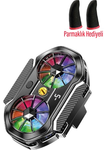 Çift Fanlı Gaming Telefon Hava Soğutma Fanı Derece Göstergeli Radyatör Sessiz Fan Telefon Soğutucu fiyatları