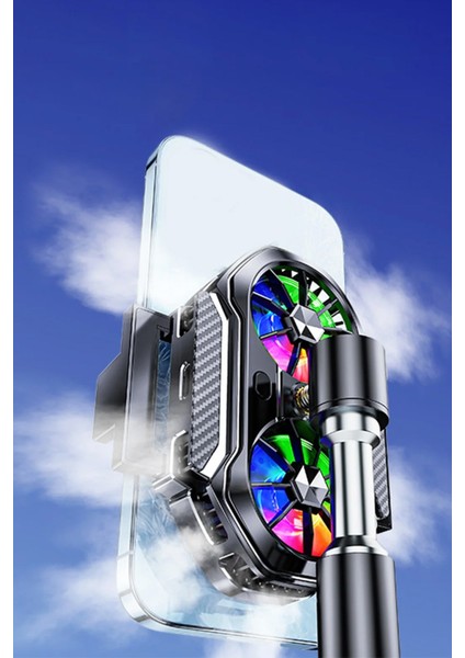 Çift Fanlı Gaming Telefon Hava Soğutma Fanı Derece Göstergeli Radyatör Sessiz Fan Telefon Soğutucu fırsatları