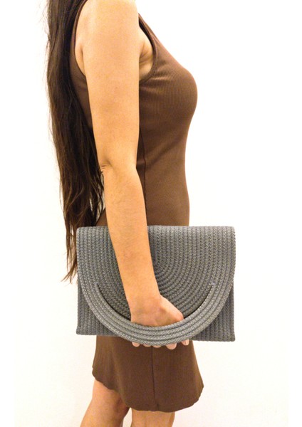 Tasarım El Çantası Kadın Portföy Çanta Yıkanabilir Kordon Ip Çanta