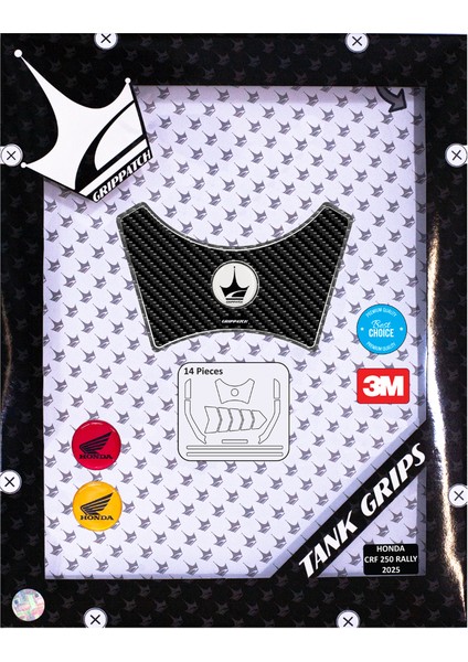 Honda CRF250 Rally 2025 ile Uyumlu Kaydırmaz 6d Karbon 14 Parça Tank Pad Seti GC77 fiyatları