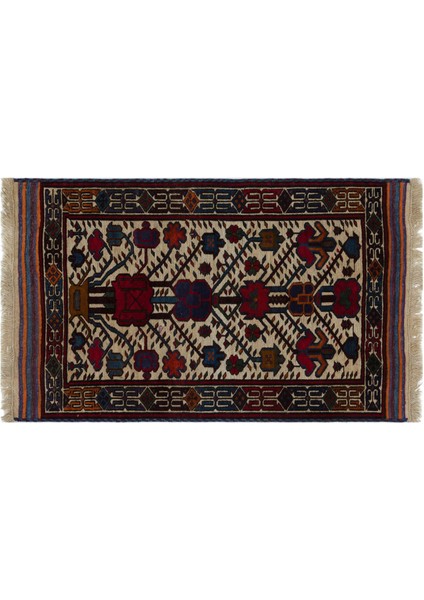 Lacivert Çerçeveli Yün Modern Desenli Yün Hav Toz Vermez Leke Tutmayan Salon Yolluk Mutfak El Dokuma Halı