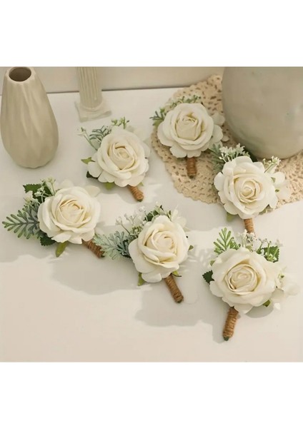 Çiçekten Kalbe Damat Yaka Çiçeği-Yaka Iğnesi modelleri