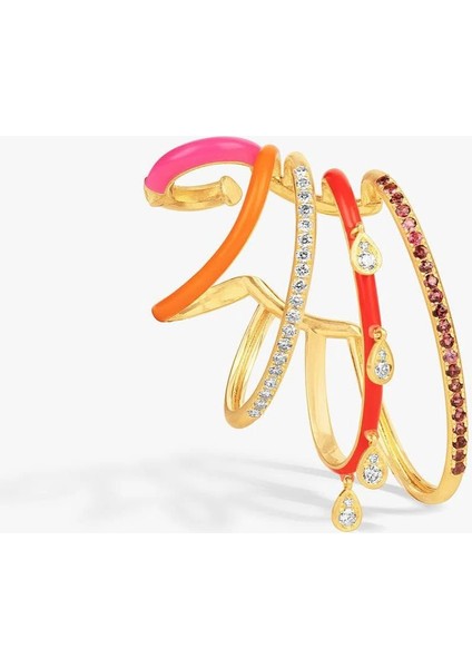 Vıp Çelik Zirkon Taş Işlemeli Renkli Mineli Kıkırdak Küpe fiyatları