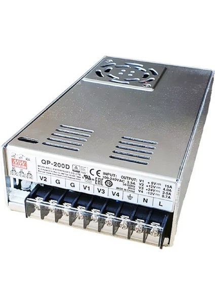 Meanwell QP-200D ,110V..220VAC 5VDC/15A +12VDC/4A +24VDC/3A -12VDC/0.7A Güç Kaynağı
