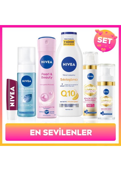 Çeyiz Seti, Vücut Losyonu 250ML,DUDAK Kremi, Yüz Temizleme Köpüğü, Deodorant, Leke Karşıtı Krem,serum