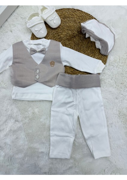 Erkek Bebek Mevlüt Takımı Papyonlu Erkek Bebek Smokin Kıyafeti Sünnet Kıyafeti