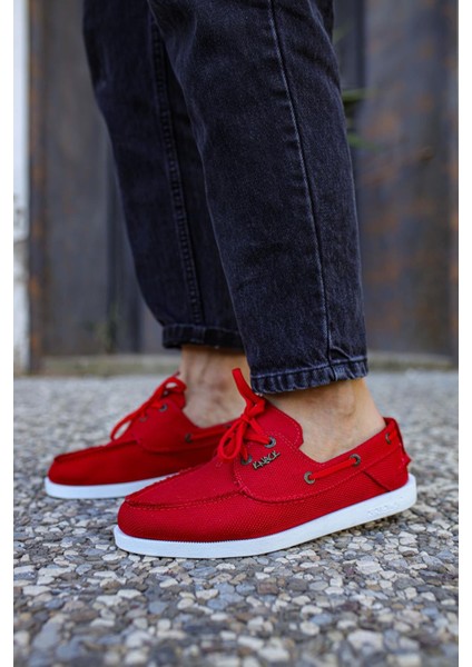 Mevsimlik Keten Ayakkabı 008 Kırmızı