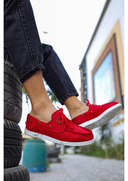 Mevsimlik Keten Ayakkabı 008 Kırmızı