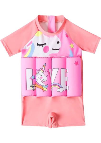 Çocuklar Için (1-2yaş) Süngerli Yüzme Mayosu Unicorn Desenli Kız (Yurtiçi) 1 Adet Swimwear indirimleri