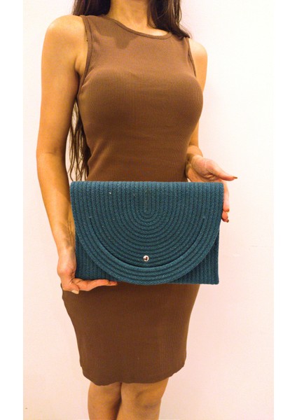 Tasarım El Çantası Kadın Portföy Çanta Yıkanabilir Kordon Ip Çanta Yeşil fiyatları