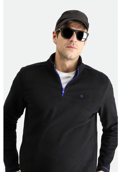 Yarım Fermuarlı Nakışlı Polar Sweatshirt fiyatları