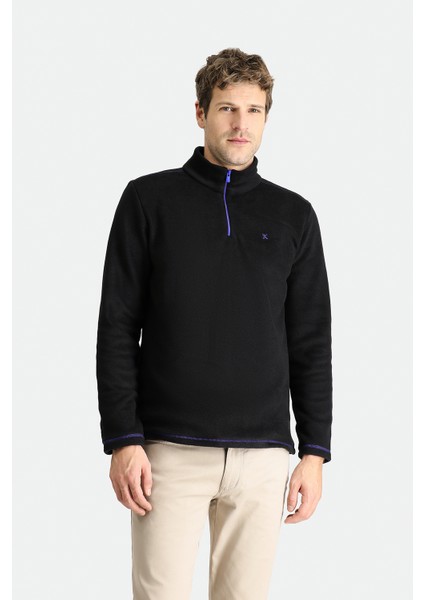 Yarım Fermuarlı Nakışlı Polar Sweatshirt modelleri