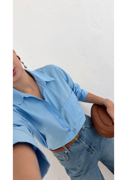 Açık Mavi Oversize Gömlek fiyatları