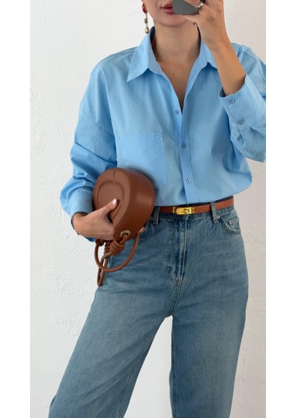 Açık Mavi Oversize Gömlek fırsatları