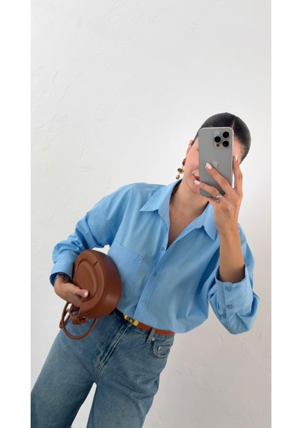 Açık Mavi Oversize Gömlek indirimleri