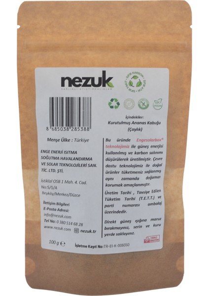 Kurutulmuş Doğal Ananas Kabuğu Kurusu (Çaylık) 100G fiyatları