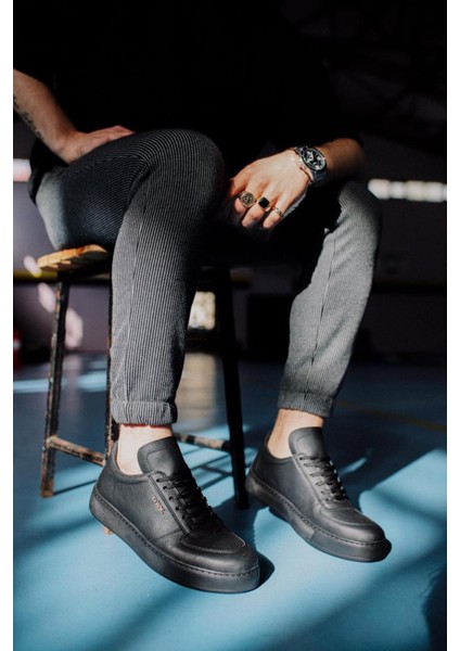 Günlük Ayakkabı 666 Siyah (Siyah Taban)