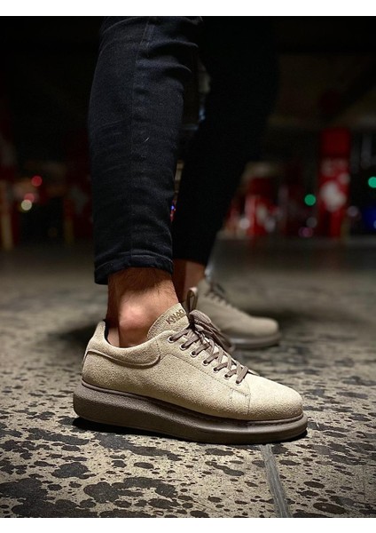 Yüksek Taban Günlük Ayakkabı 044 Vizon Süet