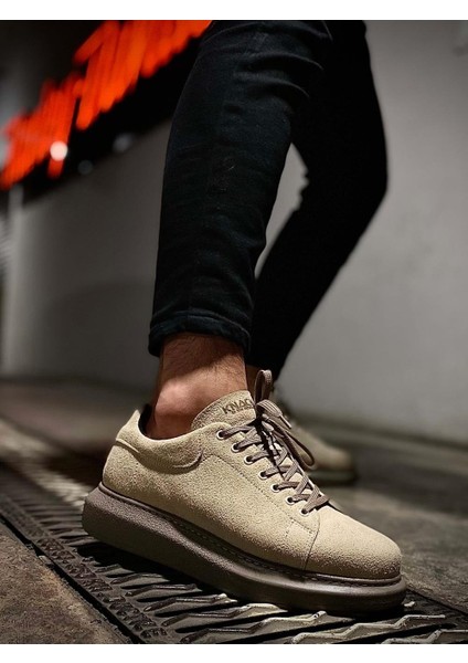 Yüksek Taban Günlük Ayakkabı 044 Vizon Süet