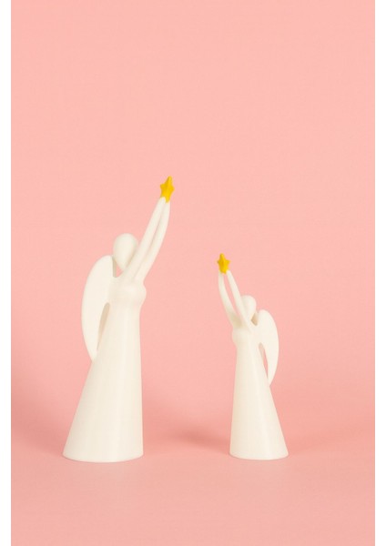 Yıldız Tutan Melek 2li Dekoratif Biblo Minimal Dekor Obje Melek Figürü fırsatları