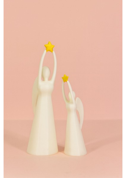 Yıldız Tutan Melek 2li Dekoratif Biblo Minimal Dekor Obje Melek Figürü indirimleri