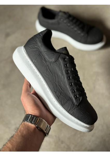 Yüksek Taban Günlük Ayakkabı 044 Siyah Beyaz Taban (Desenli) indirimleri