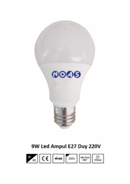 9W LED Ampul 810LM-6500K Beyaz fırsatları