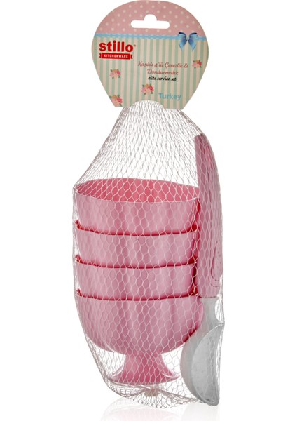 Stıllo Elit 6lı Fileli Ayaklı Kase (Dondurma Kaşıklı) modelleri